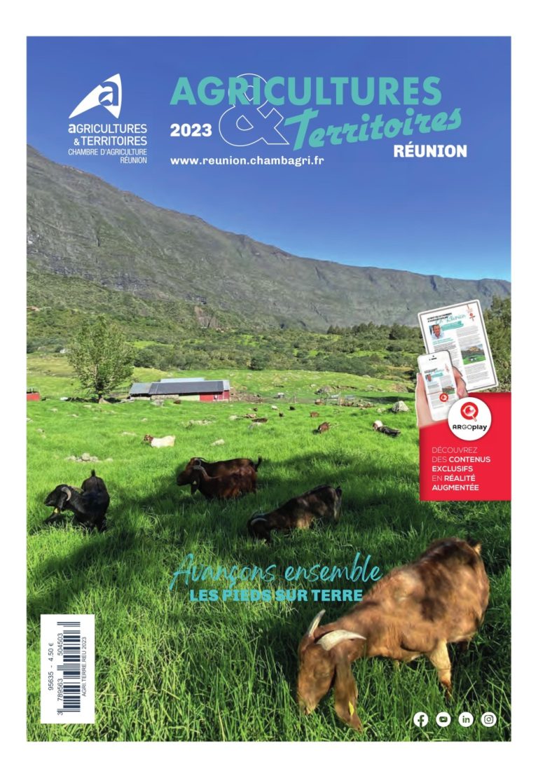 Couverture de l’Agenda 2023 de la Chambre d’agriculture de La Réunion, Agricultures & Territoires. Ouvrage dont Jérôme Soubou est le photographe crédité.